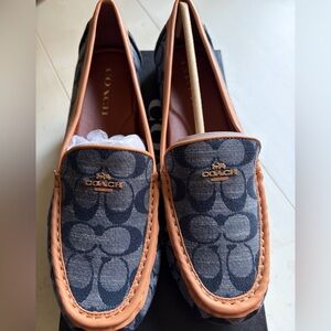 Coach Marley Chambray Driving Loafers- size 9.5..New!